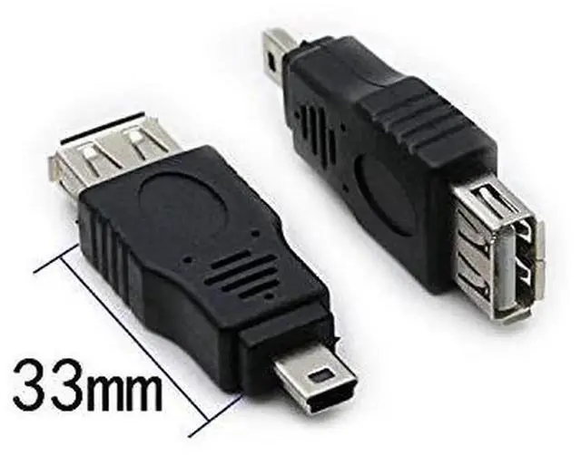 Alt view image 3 of 5 - 2 Pack USB 2.0 Mini USB Male to Type A Female OTG Adapter Connector Converter Coupler