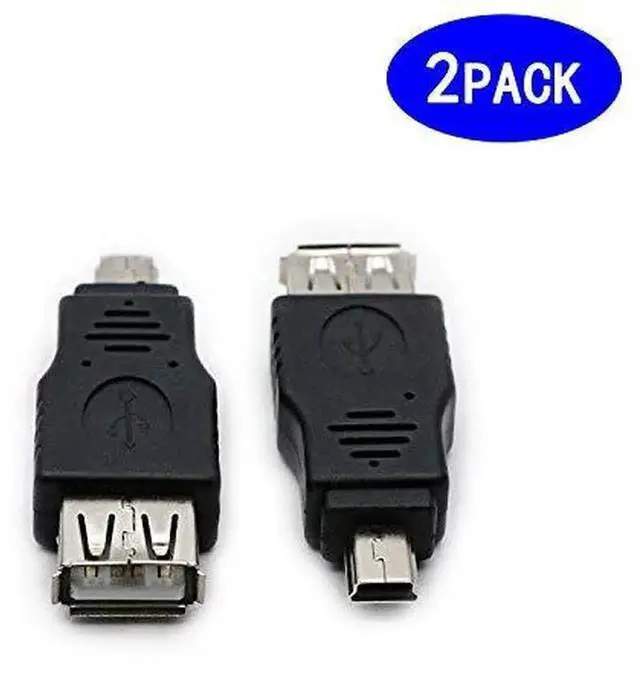 Alt view image 2 of 5 - 2 Pack USB 2.0 Mini USB Male to Type A Female OTG Adapter Connector Converter Coupler