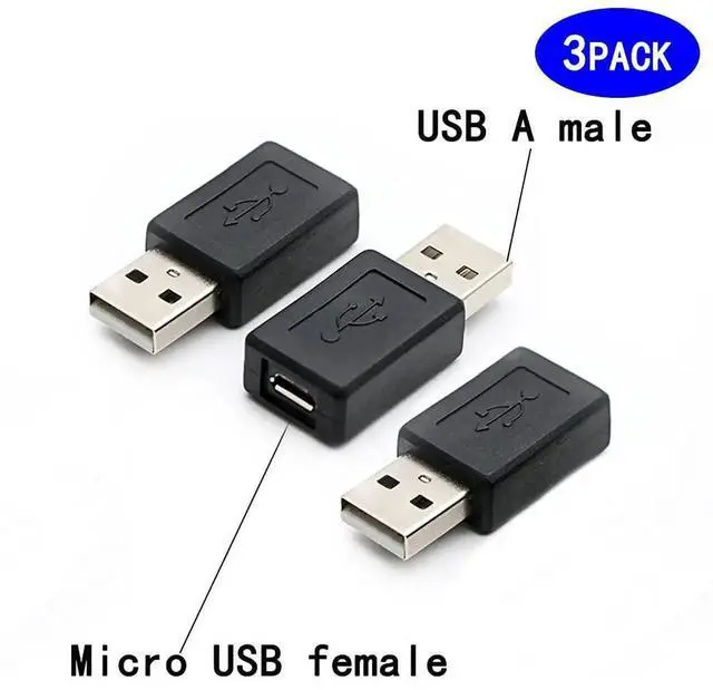 Alt view image 2 of 5 - 3 Pack USB 2.0 A Male to USB Micro Female Adapter Converter