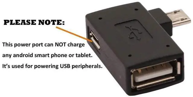 Alt view image 6 of 6 - 2-in-1 Powered Micro USB to USB OTG Adapter 90 Degree Right Angle Connector for FireStick, S/NES Classic Mini, Sega Genesis and More - 2 Pack