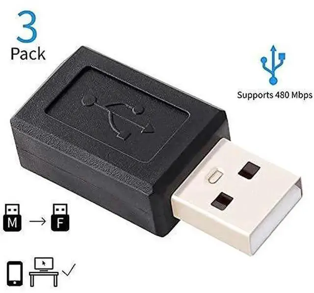 Alt view image 2 of 7 - Mini USB Adaptor USB 2.0 A Male to USB Micro Female Converter (3 Pack)