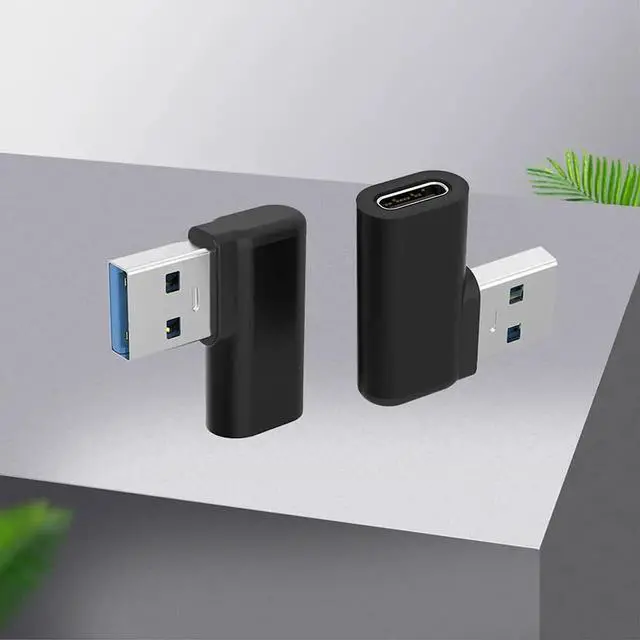 Alt view image 7 of 7 - 90 USB-C to USB-A Right Angle Adapter - Sync & Charge, 2Pack