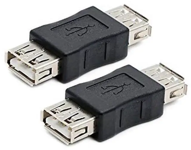 Main image of 2 Pack USB 2.0 AF/AF Plug Type A Female to Type A Female Adapter Connector Converter Compatible with Laptop Computer Hard Drive Printer Camera