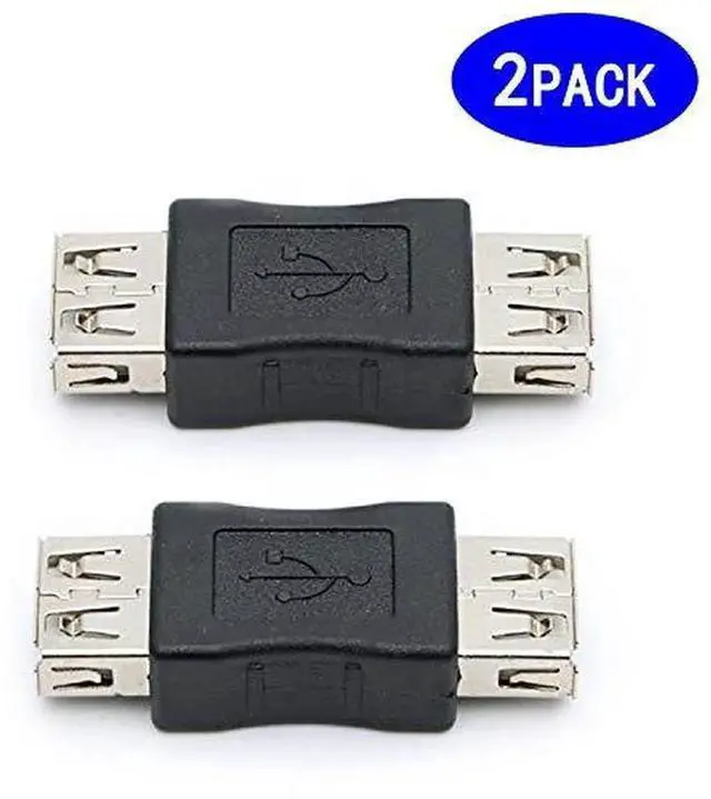 Alt view image 2 of 5 - 2 Pack USB 2.0 AF/AF Plug Type A Female to Type A Female Adapter Connector Converter Compatible with Laptop Computer Hard Drive Printer Camera