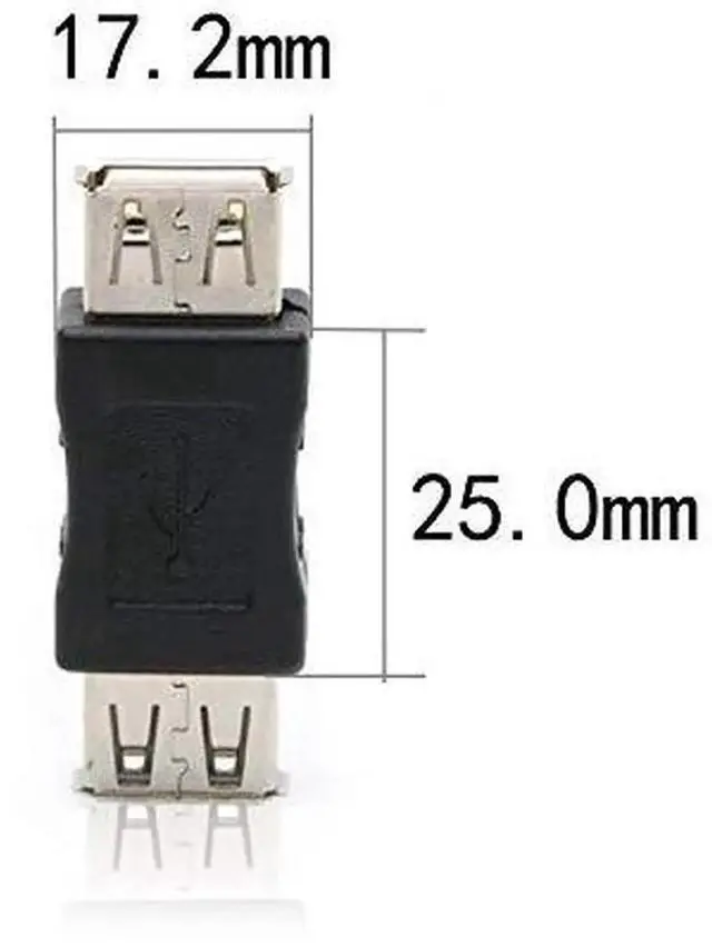 Alt view image 3 of 5 - 2 Pack USB 2.0 AF/AF Plug Type A Female to Type A Female Adapter Connector Converter Compatible with Laptop Computer Hard Drive Printer Camera