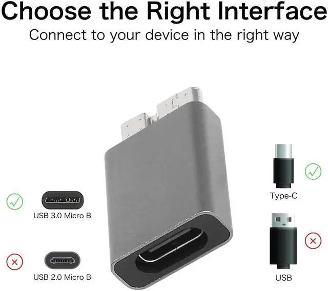Alt view image 2 of 7 - USB C to Micro B Adapter, 5Gbps Fast Data Transfer, Universal Compatibility, Plug and Play, Small and Light