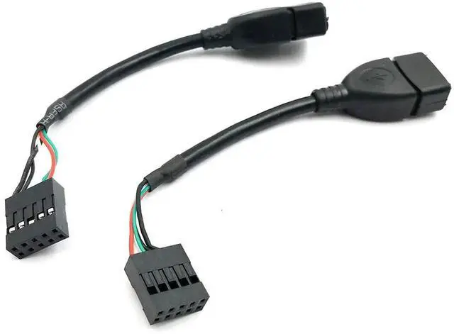 Alt view image 6 of 6 - USB Header to USB Cable,Motherboard USB 2.0 Adapter Cable, USB 2.0 Type A Female to Dupont 9 Pin Female Header Motherboard Cable Cord (2-Pack 0.1M)