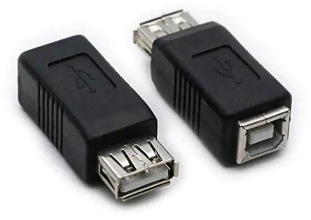 Alt view image 3 of 5 - 2 Pack USB 2.0 AF/BF Plug Type A Female to Type B Female Adapter Connector Converter Compatible with Laptop Computer Hard Drive Printer Camera
