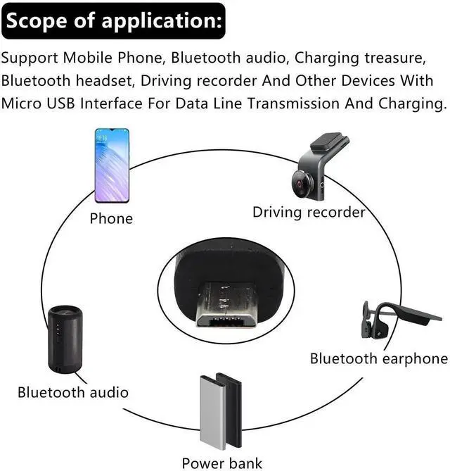 Alt view image 7 of 7 - 5 PCS USB Micro to DC Adapter Plugs Connectors 5.5 x 2.1mm