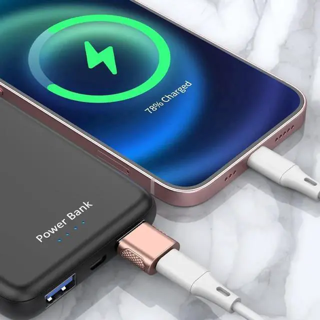 Alt view image 6 of 7 - USB C Female to USB Male Adapter 2 Pack, USB Type C Cable to USB A Charger Converter for Apple Watch Ultra SE Series 8 7, iPhone 14 13 12 11 Pro Max Plus, AirPods, iPad and More - Rose Gold