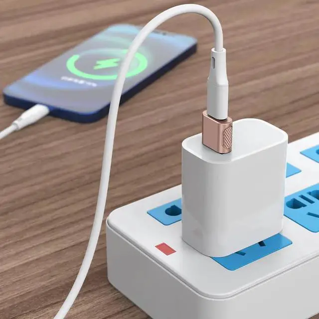 Alt view image 5 of 7 - USB C Female to USB Male Adapter 2 Pack, USB Type C Cable to USB A Charger Converter for Apple Watch Ultra SE Series 8 7, iPhone 14 13 12 11 Pro Max Plus, AirPods, iPad and More - Rose Gold