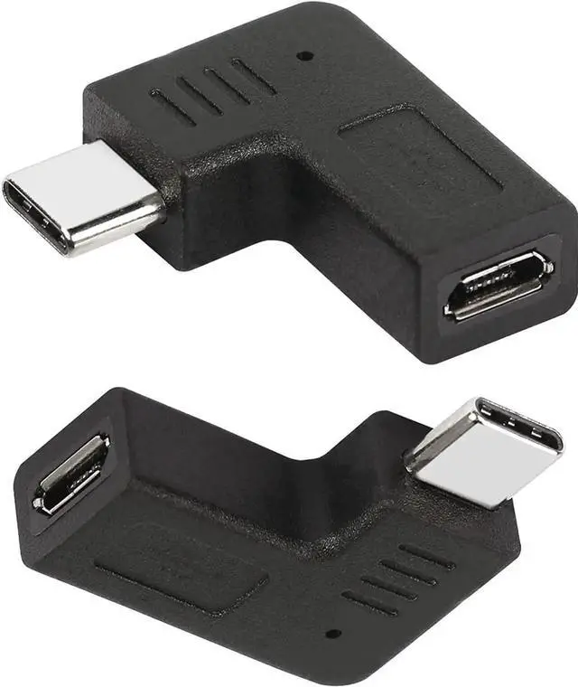 Alt view image 7 of 7 - Right Angle USB C to Micro USB Adapter, 90 Degree Type C Male to Micro 5pin USB Female Charging and Data Transfer Connector Converter Adapter - 2 Pcs/Black