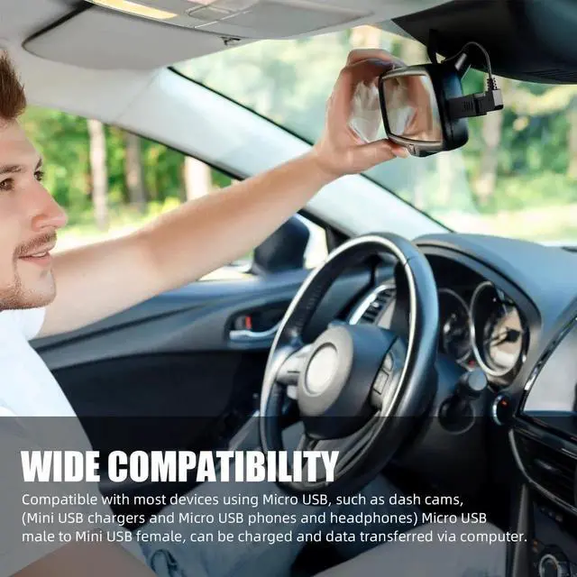 Alt view image 7 of 7 - 3pcs Mini USB to Micro USB Adapter, Mini USB 2.0 Female to Micro USB Male Converter Support Charge & Data Sync for MP3 Player, Dash Cam, Digital Camera