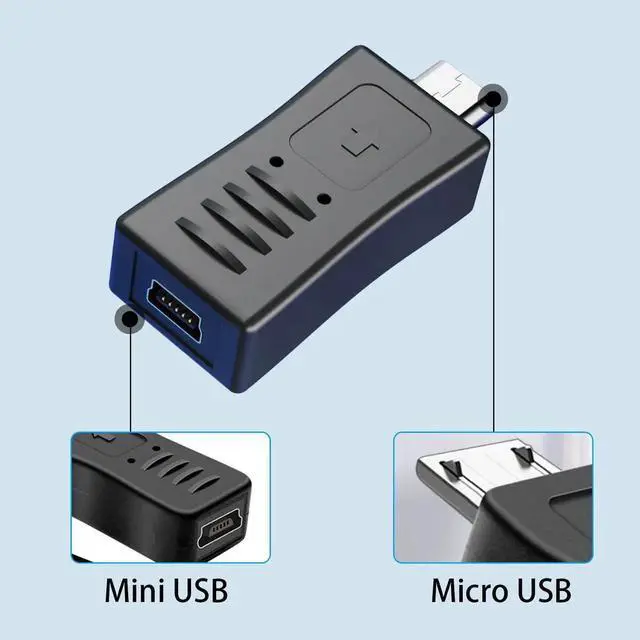 Alt view image 2 of 7 - 3pcs Mini USB to Micro USB Adapter, Mini USB 2.0 Female to Micro USB Male Converter Support Charge & Data Sync for MP3 Player, Dash Cam, Digital Camera