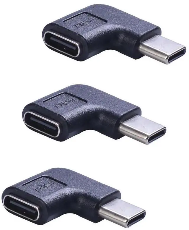 Main image of Type-C Male to Female Adapter3-PackRight & Left Angled 90 Degree Type-C Extension Adapter for Laptop & Tablet & Mobile Phone