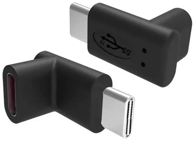 Alt view image 2 of 7 - 90 Degree Right Angle Type-C Male to Type-C Female Adapter 100W 40G,up and Down 90 Degree Type-c Plug to Jack Expansion Adapter is Suitable for Notebook Computers, Tablet Computers and Mobile Phones