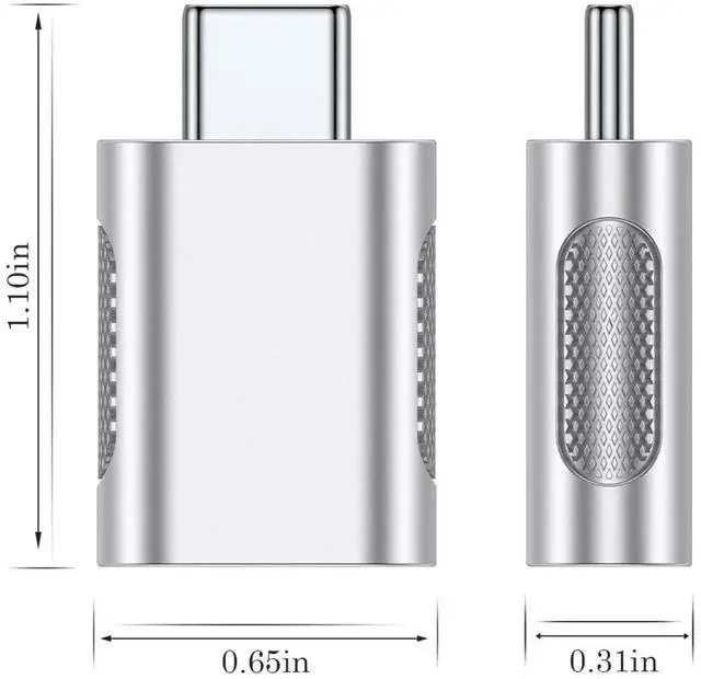 Alt view image 4 of 7 - 10Gbps USB C to USB 3.1 Adapter (4 Pack), Thunderbolt 4/3 to USB OTG Converter for iPhone 15, MacBook, iPad, iMac and More Type C Devices - Silver
