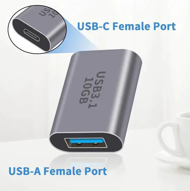 Alt view image 2 of 7 - USB C Female to USB Female Adapter 3.1 Gen2, 10Gbps Bi-Directional Type C to Type A Adapter OTG Adapter Support Data Sync and Charging for Laptop, PC, iPhone, MacBook Pro, Laptop