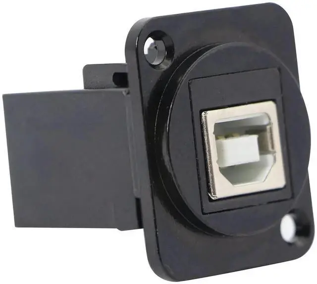 Alt view image 6 of 6 - USB 2.0 D Panel Mount Connector USB B to USB A Adapter Solderless Socket Female to Female Converter Data Transfer for Audio Video Optoelectronic Network
