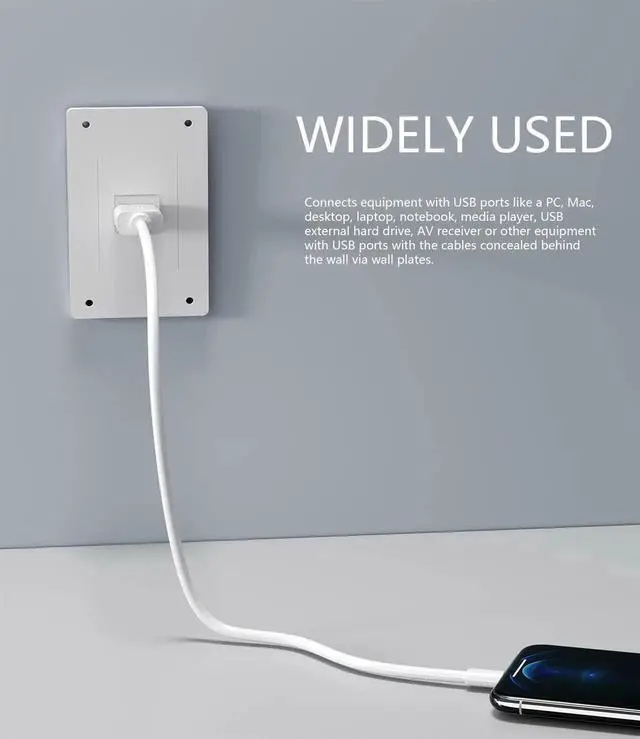 Alt view image 6 of 7 - USB 3.0 Keystone Jack Insert, USB Keystone Jack,USB to USB Adapters Female to Female Inserts Connector Interface Coupler Socket Adapter Port for Wall Plate Outlet Panel(White-6 Pack)