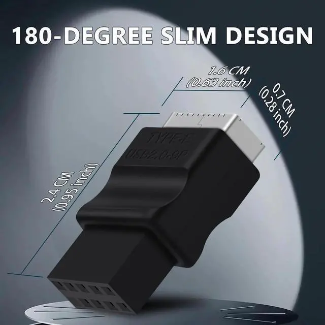 Alt view image 5 of 6 - USB 2.0 to USB 3.2 Gen 1 Header Extension Adapter for Mainboard with Type E Key-A Female Front Panel Socket to 9 Pin Header Internal Conversion Adapter Black