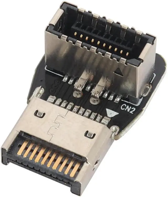 Main image of 1Pack 90 Degree USB 3.2 Front Panel Internal Connector Down-Right Angle Type-E USB 3.1 Female to Male Front Panel Socket Adapter for Type-E Motherboard Extension Data Adapter(Type-E/Down)