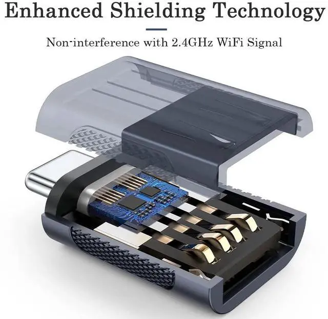 Alt view image 4 of 7 - 10Gbps USB C to USB 3.1 Adapter (4 Pack), Thunderbolt 4/3 to USB OTG Converter for iPhone 15, MacBook, iPad, iMac and More Type C Devices - Midnight