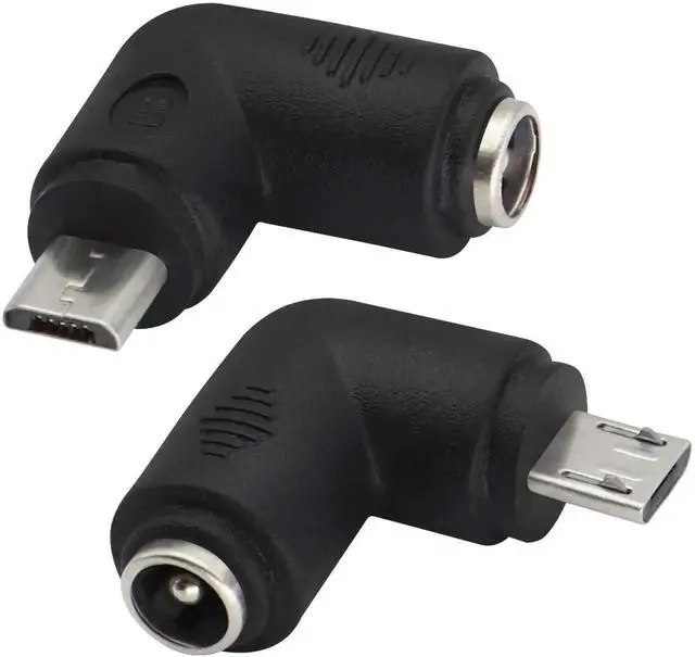 Main image of 90 Degree Micro DC Power Adapter 90 Degree DC5.5x2.1mm to Micro USB 5V DC Power Supply Charging Connector for Cellphone, Tablet,MP3 and Micro USB Device.(2Pack/Micro)