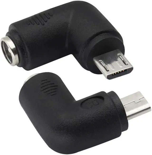 Alt view image 5 of 7 - 90 Degree Micro DC Power Adapter 90 Degree DC5.5x2.1mm to Micro USB 5V DC Power Supply Charging Connector for Cellphone, Tablet,MP3 and Micro USB Device.(2Pack/Micro)