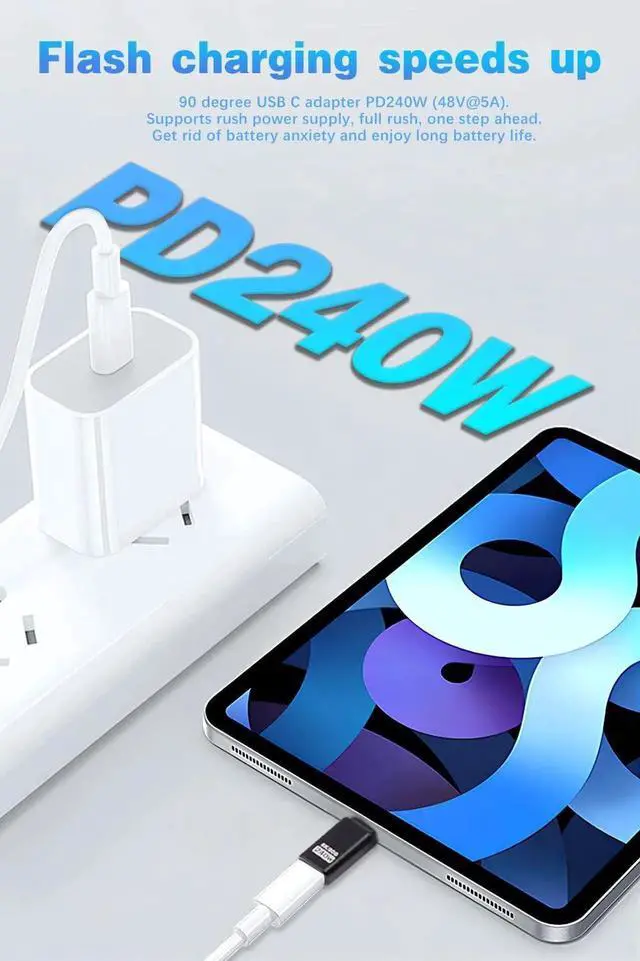 Alt view image 6 of 7 - 80G USB C Extender Adapter, USB C Male to Female Adapter Connector 240W PD & 8K Video Compatible with Thunderbolt 5 Cable for Steam Deck, ROG Ally, Switch, Notebook, PC, Tablet, Phone 2 Pack