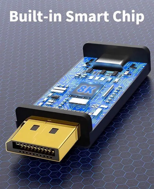 Alt view image 3 of 7 - 8K USB C to Displayport 1.4 Adapter 1 Pack, (Uni-Directional) USB C Female to DP Male Adapter Compatible with iPhone 16 Pro Max, Galaxy S24, MacBook Pro/Air, iPad, XPS Grey