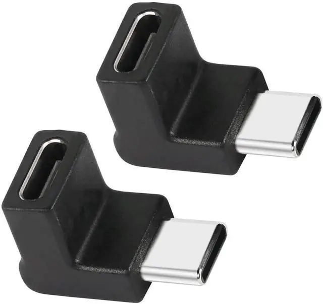 Main image of 90 Degree USB-C Male to Female Adapter,Up&Down Angle USB 3.1 Type C Gen 2 (10Gbps) Connector,Support Charging Data Transmission,for Laptop,Tablet,Mobile Phone-2Pack