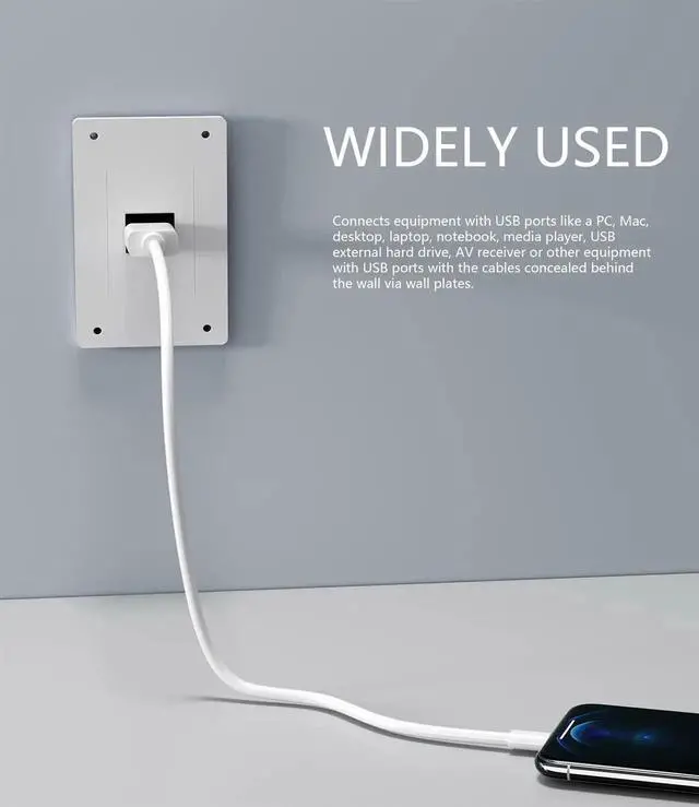 Alt view image 2 of 7 - USB 3.0 Keystone Jack Inserts, 5pcs USB to USB Adapters Female to Female Connector ,Female Coupler Insert Snap-in Connector Socket Adapter Port for Wall Plate Outlet Panel (Black - 5 Pack)