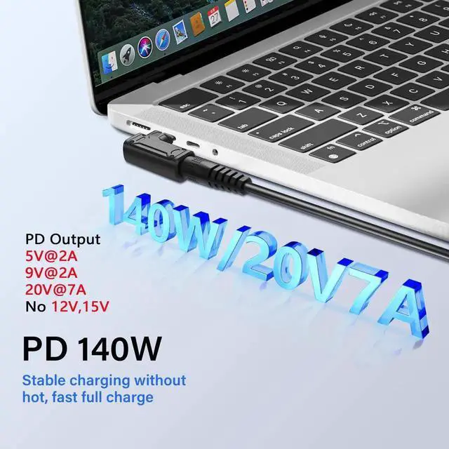 Alt view image 2 of 6 - PD 140W DC4530 to Type C Power Charging Adapter DC 4.5mm x 3.0mm Female(4.5 x 0.6mm) Input to USB C Male Connector with PD Automatic Identification Chip,for Phone,Tablet,Laptop (DC4530 M)