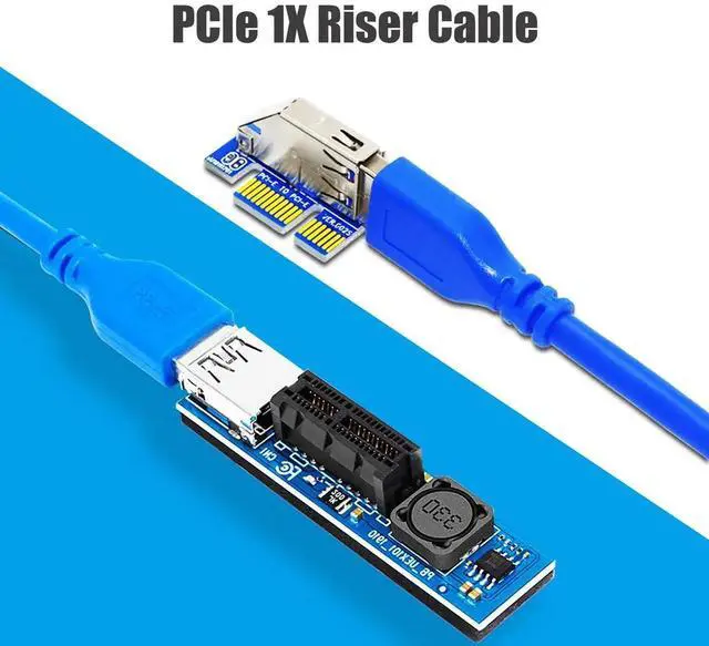 Alt view image 2 of 7 - UEX101 600mm PCIe 3.0 X1 Riser Cable for PCIe WiFi Card, M.2 PCIe Card, Firewire Card, USB PCIe Card, Sound Card, etc