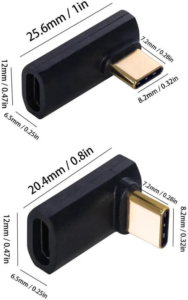 Alt view image 6 of 7 - 90 Degree USB C Adapter, USB C Female to Female Adapter 240W PD, 40Gbps,8K@60Hz Support Thunderbolt 4 Cable for Steam Deck, Laptop, MacBook, iPhone 4 Pack