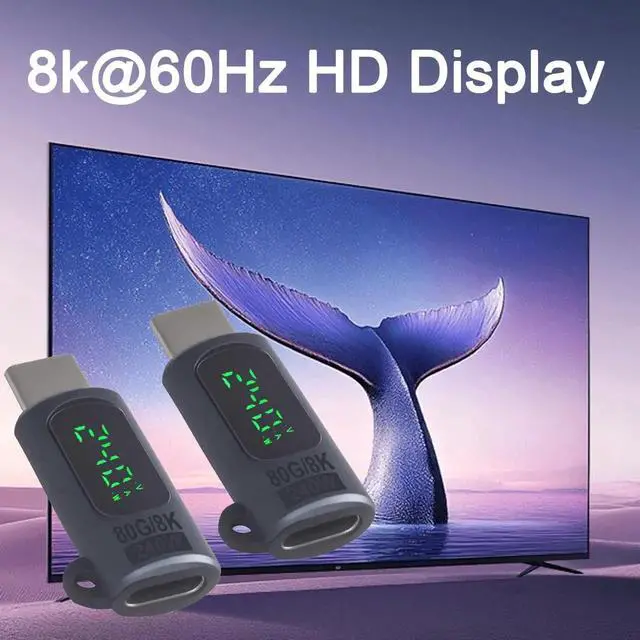 Alt view image 3 of 7 - USB C Extension Adapter 80Gbps, 240W Charging, 8K@60Hz Video, USB C Extender Digital Display Thunderbolt 5 Adapter for Headphone, Hub, Laptops,Game Controller,OTG Phone, Grey 2pcs