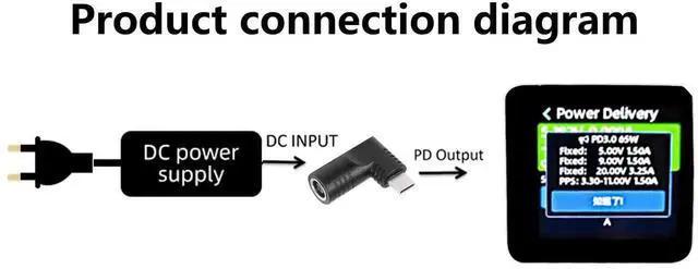 Alt view image 5 of 7 - 65W PD DC 7.9mm x 0.9mm Female (7.9mm x 5.5mm) Input to USB Type C Male Power Charging Adapter,Uilt-in with PD Automatic Identification Induction Chip,for Phones,Tablets, Laptops(black 7909 A)