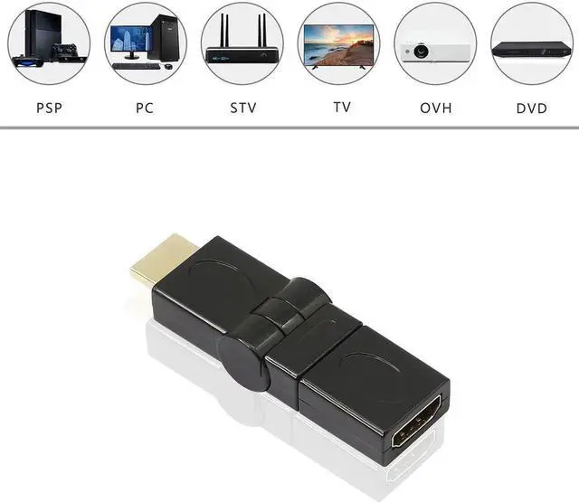 Alt view image 5 of 7 - Swivel Angle HDMI Adapter,90 180 270 360 Degree Angle Rotatable Extension Connector Adjustable Male to Female Adaptor for Full HD Support Including 720p-1080p,No Loss in Video/Audio Quality