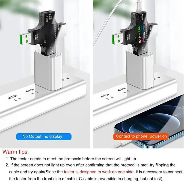 Alt view image 5 of 7 - 2 in 1 Type C USB Tester Color Screen LCD Digital Multimeter, USB C Voltage Current Voltmeter Amp Volt Ammeter Detector USB Cable Charger Indicator DC3.6-30V/0-5.1A