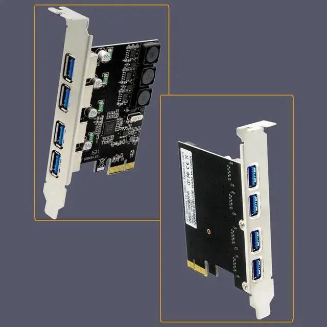Alt view image 2 of 7 - 4 Port Usb 3.0 Pci Express Expansion Card Pcie Pci-E Usb 3.0 Host Controller 4 X