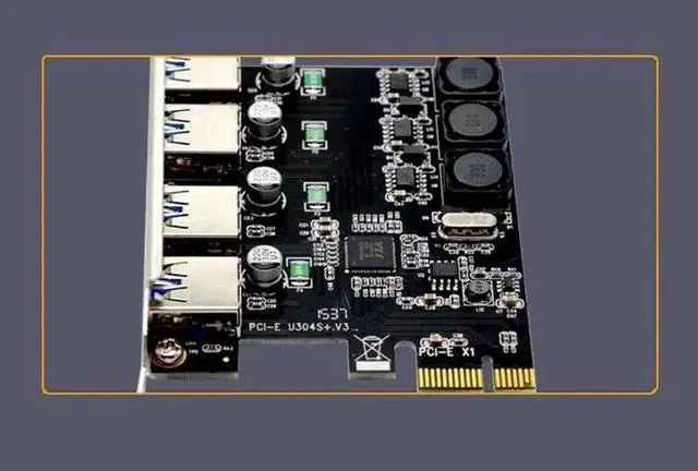 Alt view image 3 of 7 - 4 Port Usb 3.0 Pci Express Expansion Card Pcie Pci-E Usb 3.0 Host Controller 4 X