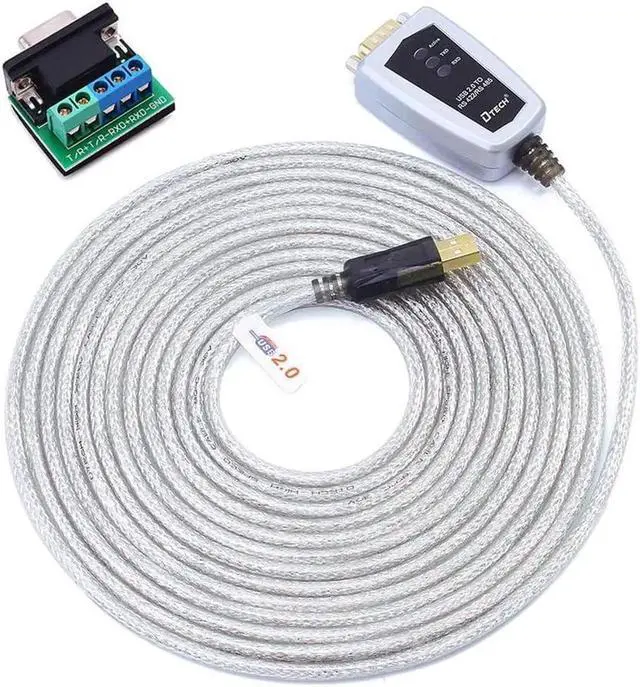 Alt view image 7 of 7 - DTECH USB to RS422 RS485 Serial Port Converter Adapter Cable with FTDI Chip Supports Windows 10 8 7 XP Macbook - 16FT