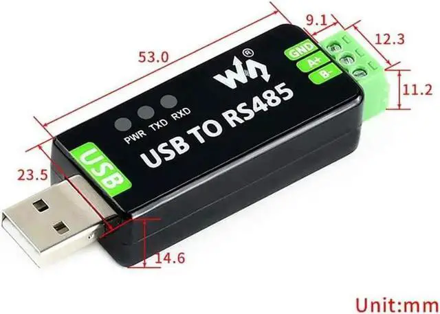 Alt view image 5 of 5 - Industrial USB to RS485 Converter with Original FT232RL Embedded Protection Circuits Resettable Fuse, ESD Protection, and TVS Diode, etc