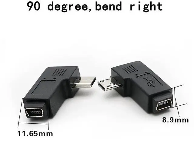 Alt view image 3 of 5 - USB Micro to Mini Adapter, 3-Pack, Black
