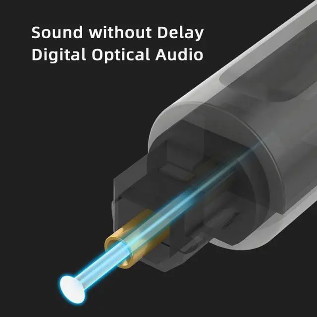 Alt view image 4 of 5 - Dual Port Toslink Digital Optical Audio Splitter Adapter Fiber Optic Audio Cable 1 In 2 Out Black