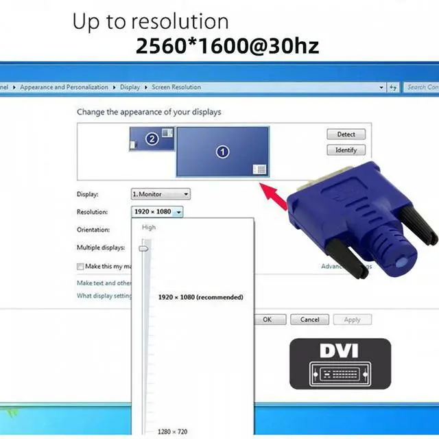 Alt view image 5 of 5 - CY Virtual Display Adapter DVI Monitor Dummy Plug Headless Ghost Display Emulator 1920x1080p@60Hz