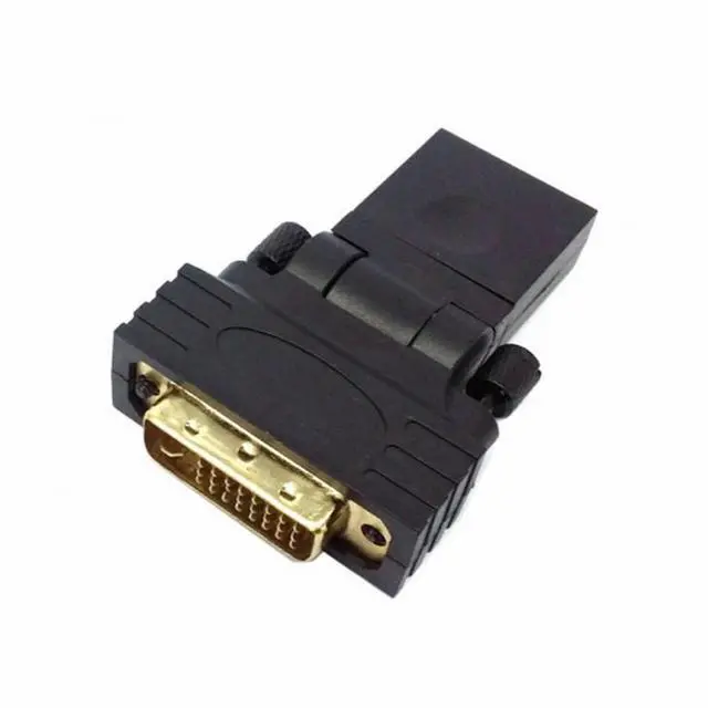 Alt view image 3 of 5 - 1080p DVI male to HDMI Female 360 degree Rotating Swivel Adapter for HDTV Video Card