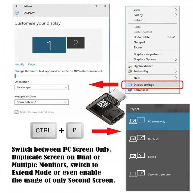 Alt view image 2 of 5 - Right Angled 90 Degree Horizontal HDMI Male to HDMI 2.1 Female UHD Extension Adapter Extender Transparent with Smart LED 8K 60hz HDTV