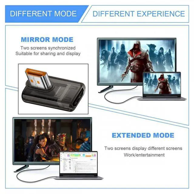 Alt view image 2 of 5 - Left Angled 90 Degree Low Profile HDMI Male to HDMI 2.1 Female UHD Extension Adapter Extender Transparent with Smart LED 8K 60hz HDTV